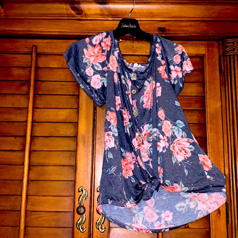 1 4 3 Story by Line Up Floral Short Sleeve Shirt